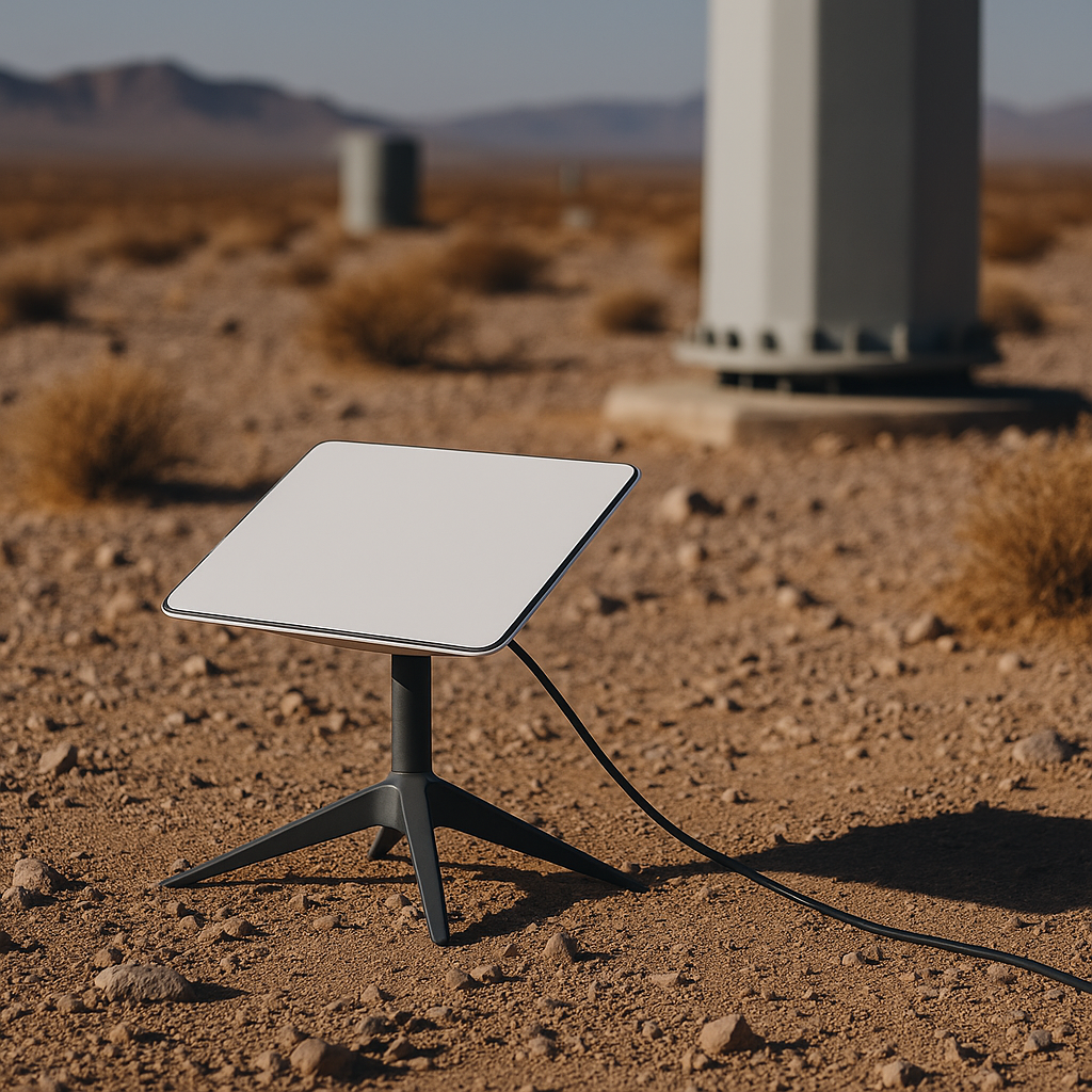 Satellite terminal deployed at a remote mining and energy site